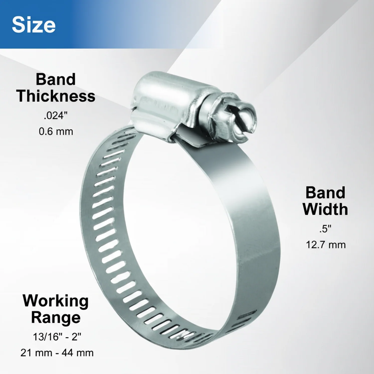 #20S All Stainless Steel Hose Clamp 10/box - Image 4