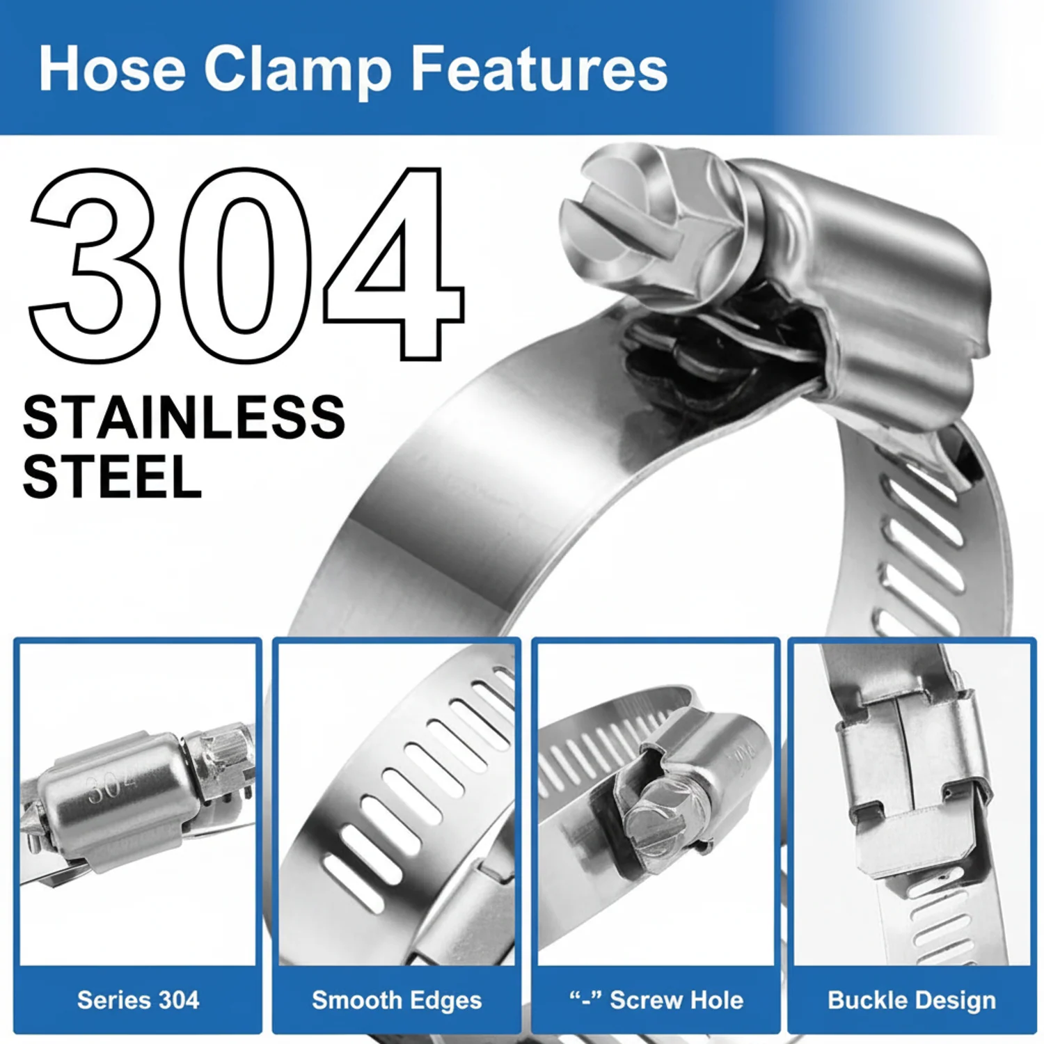 #20S All Stainless Steel Hose Clamp 10/box - Image 8