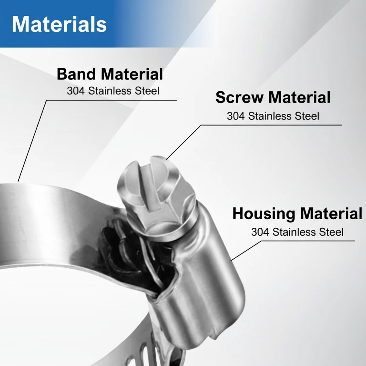 #64S All Stainless Steel Hose Clamp 10/box - Image 6